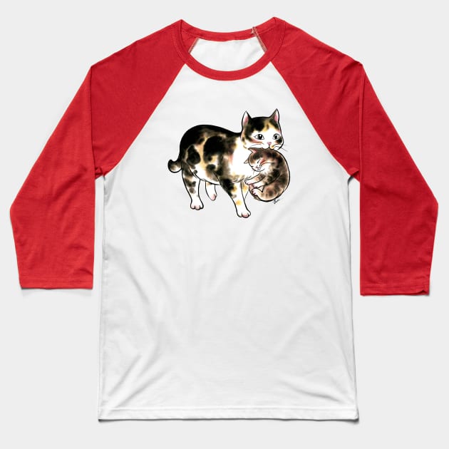 Cat mother and baby Baseball T-Shirt by juliewu